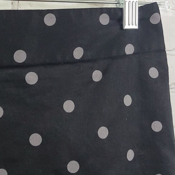 LOFT Black/Gray Polka Dot Straight Pencil Skirt Career Office Work Size 2 New - Picture 2 of 9